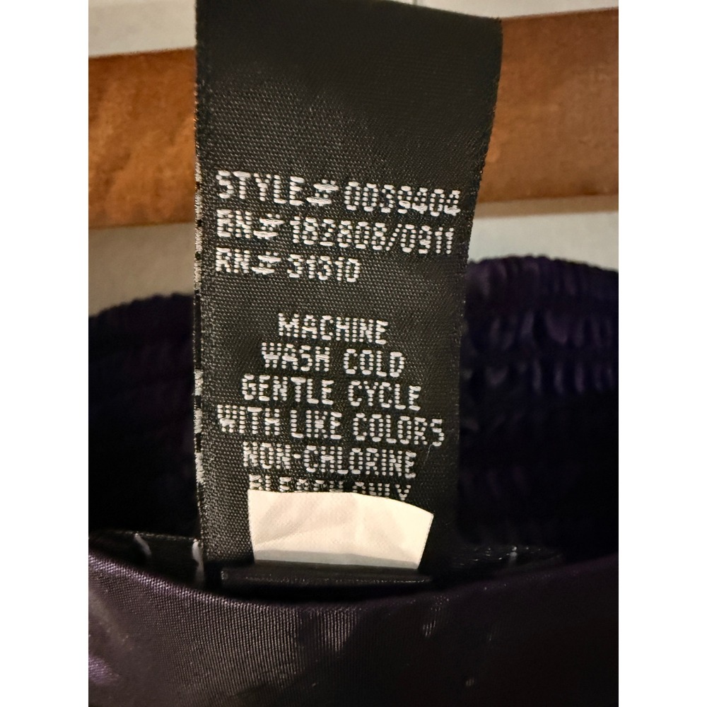IZ Byer Satin Purple Rose‎ Shimmering with Elastic Waist Mini Skirt Size M  Goth - Picture 4 of 4